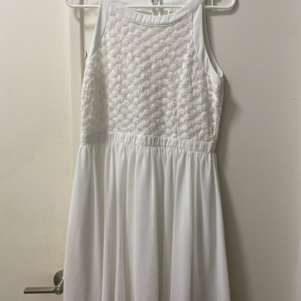Miami White Textured Midi Dress